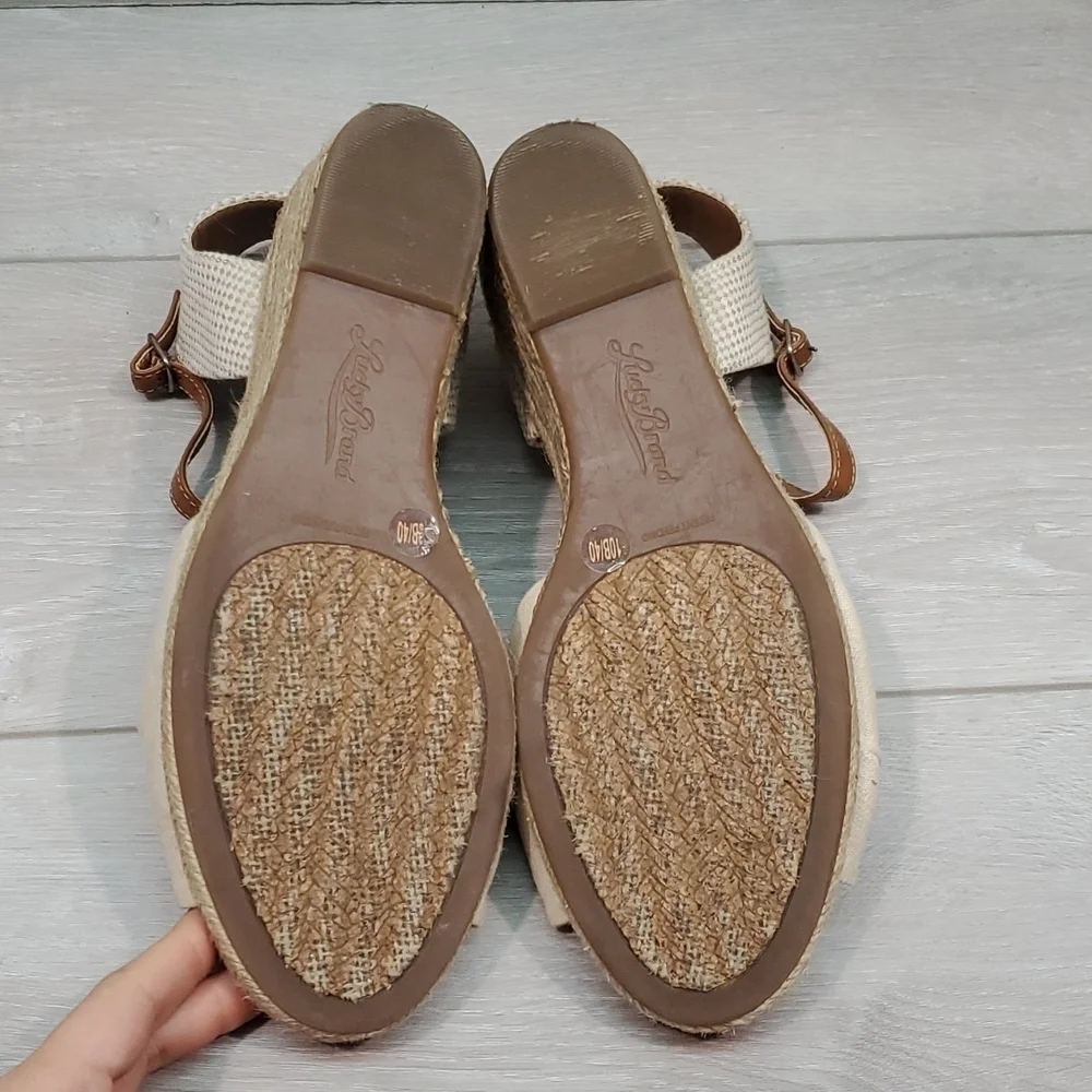 Lucky Brand Womens Kavala Espadrille Wedge Ankle Strap Sandals shoes sz 10B